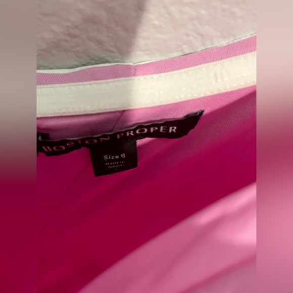 Boston Proper Status Chain One Shoulder Lined Dress Pink - Picture 6 of 6